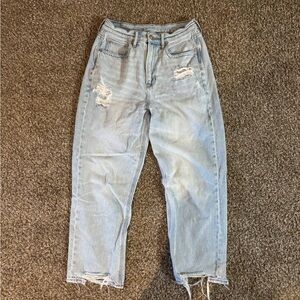 American Eagle Outfitters Blue Boyfriend Jeans Distressed High-Waisted